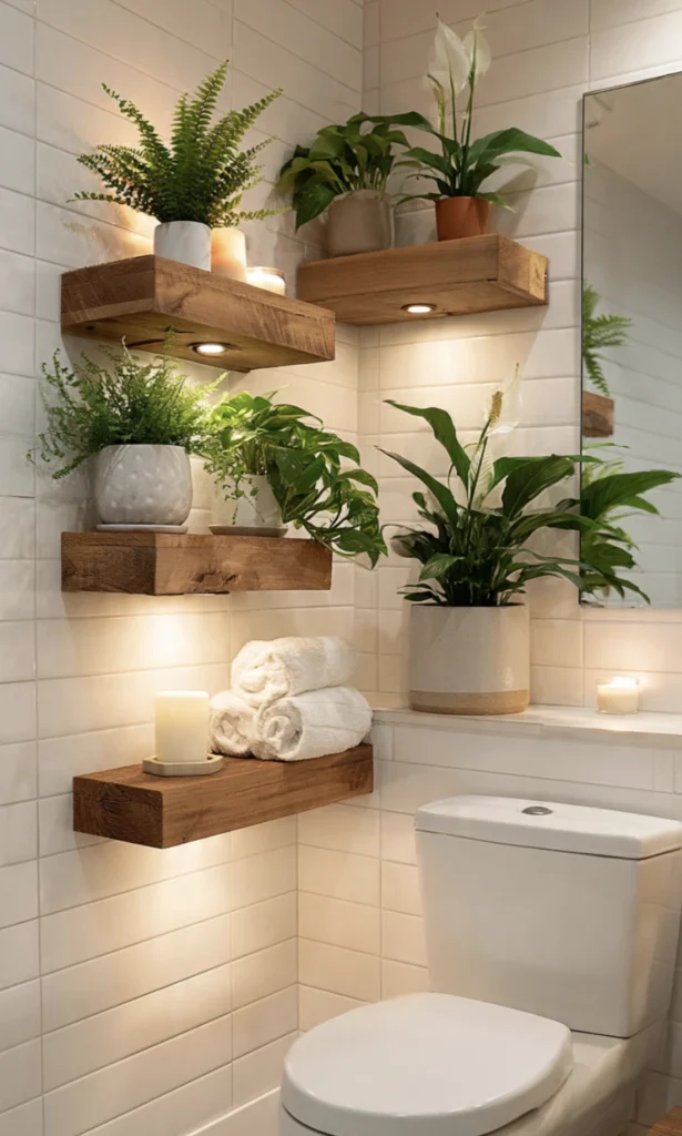 The Bathroom Floating Shelf Spa Wall
