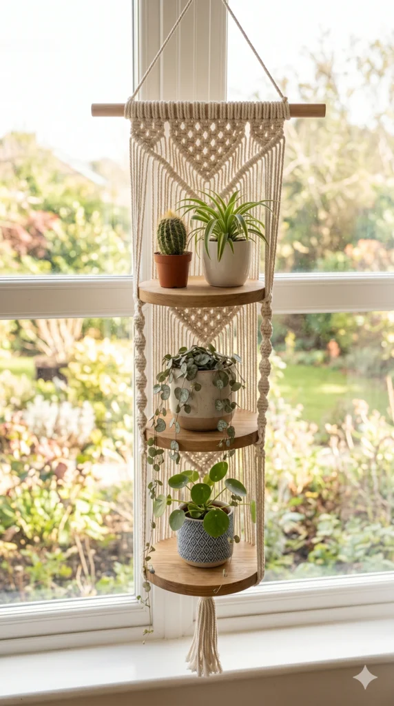The Hanging Macrame Shelf