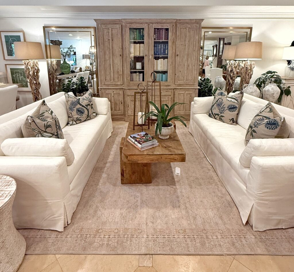 Try Symmetrical White Sofas