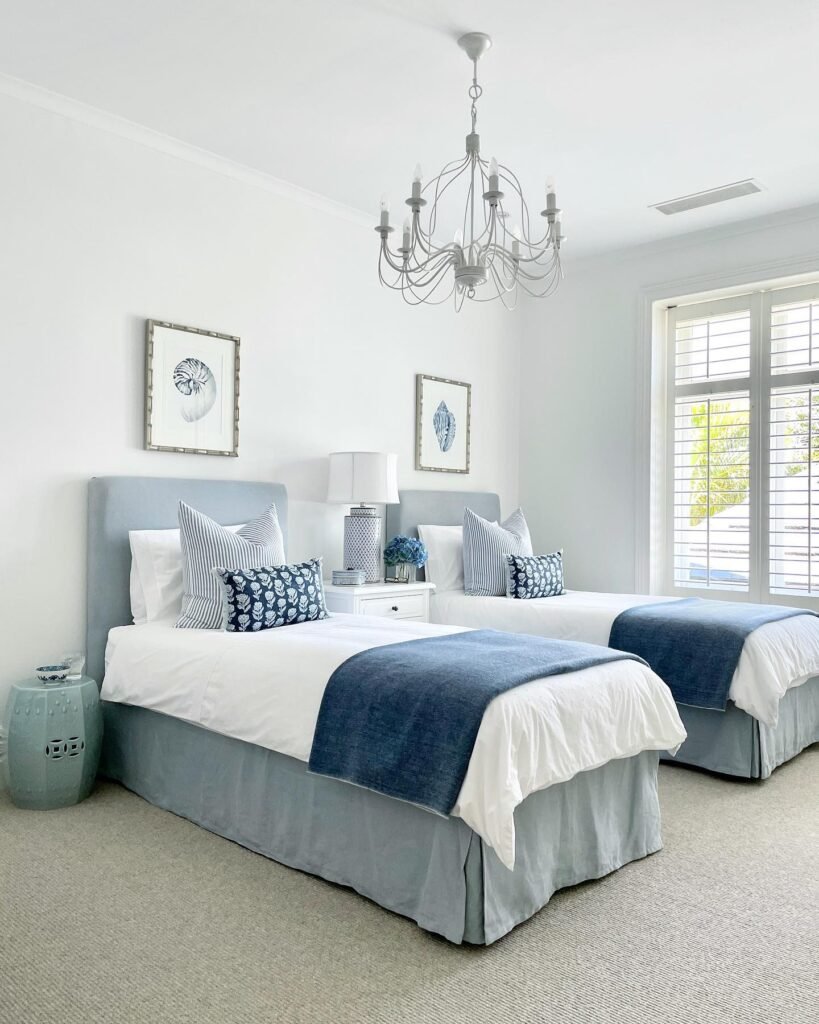 Twin Blue Guest Beds