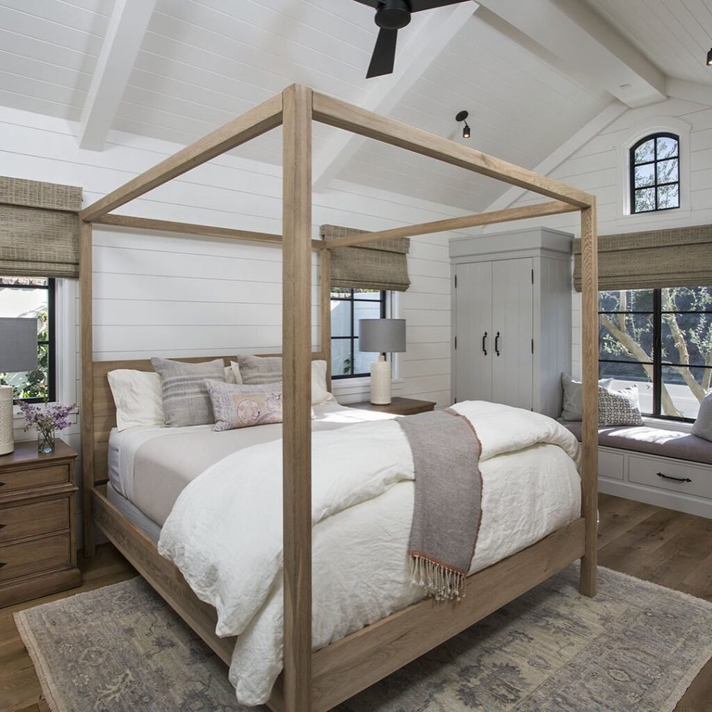 Vaulted Shiplap Bedroom