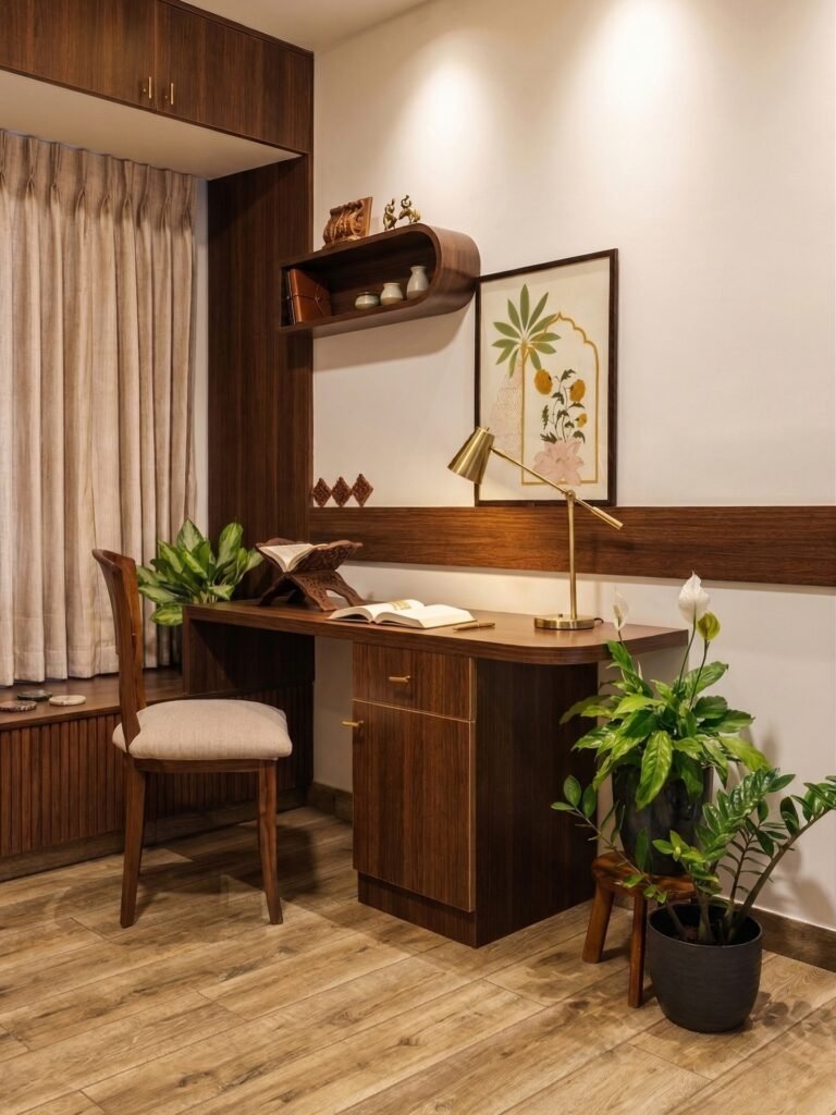 Warm Built-In Wooddesk