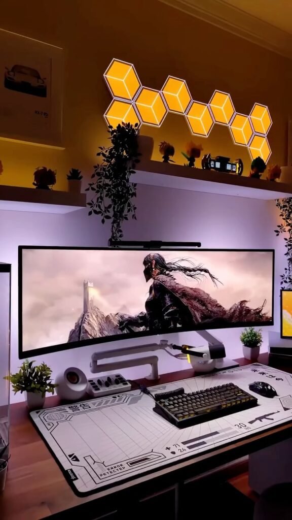 Warm Hexagon Gaming Glow