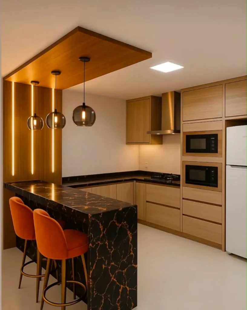  Warm Wood Bar Kitchen