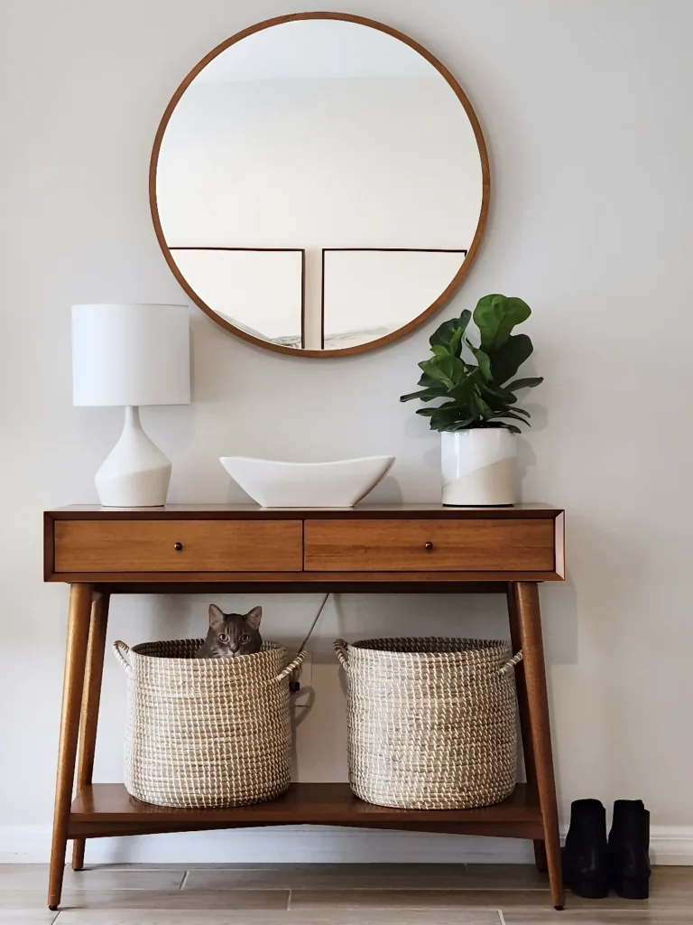 Warm Wood Entry Table