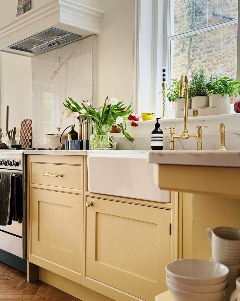 Warm Yellow Cottage Kitchen
