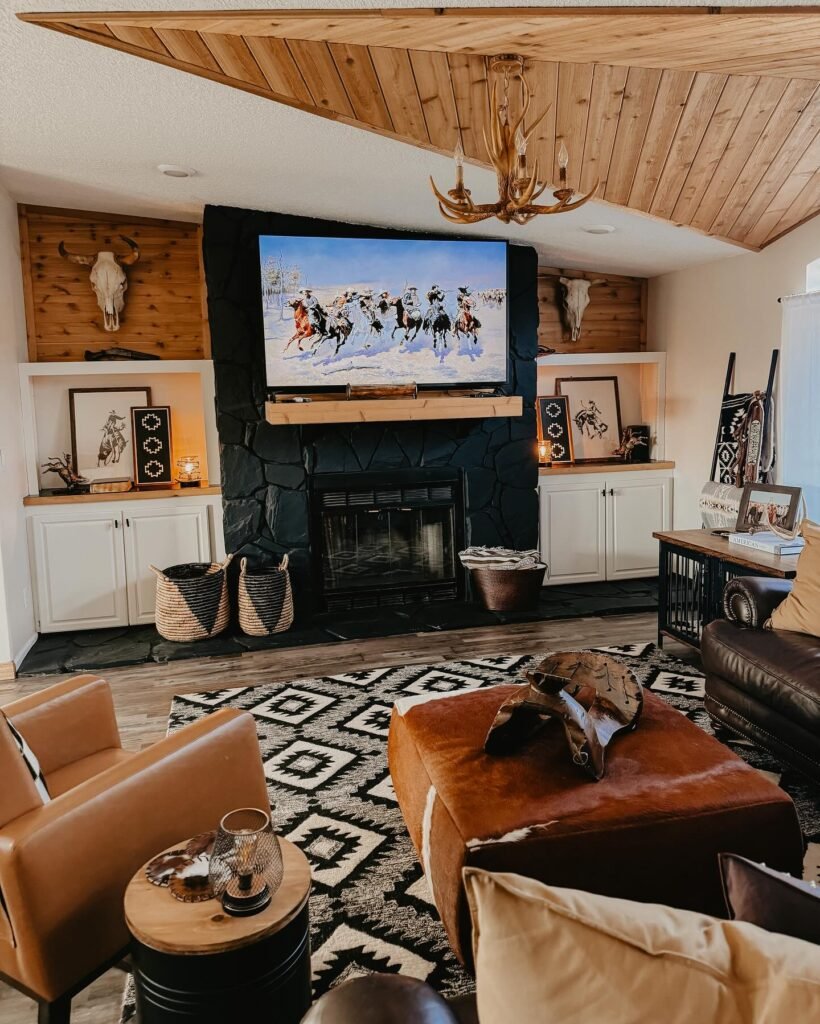 Western Fireplace Wall
