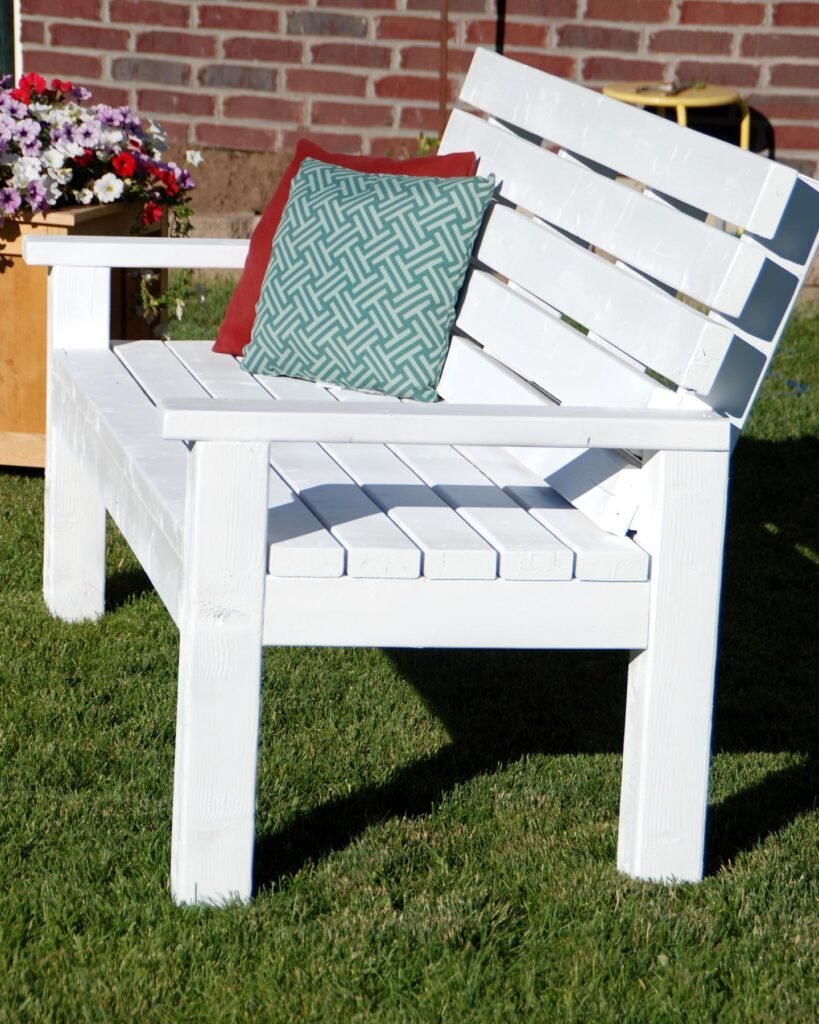 White Farmhouse Bench