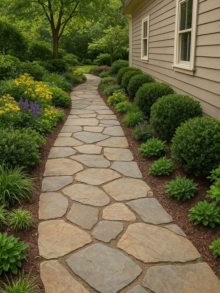 Wide Flagstone Walkway
