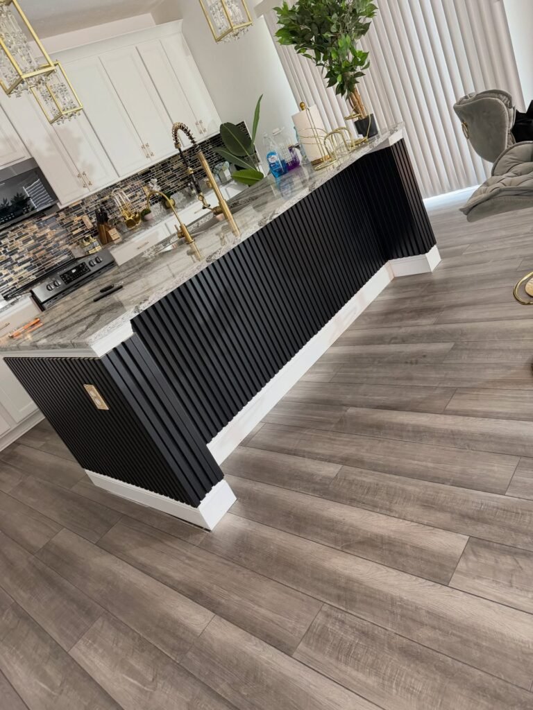 Black Fluted Island Base
