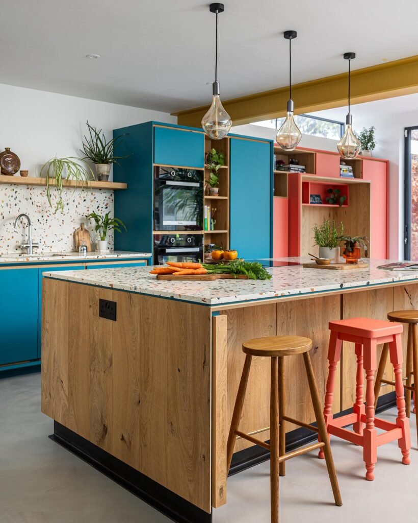 Colorful Family Kitchen Island