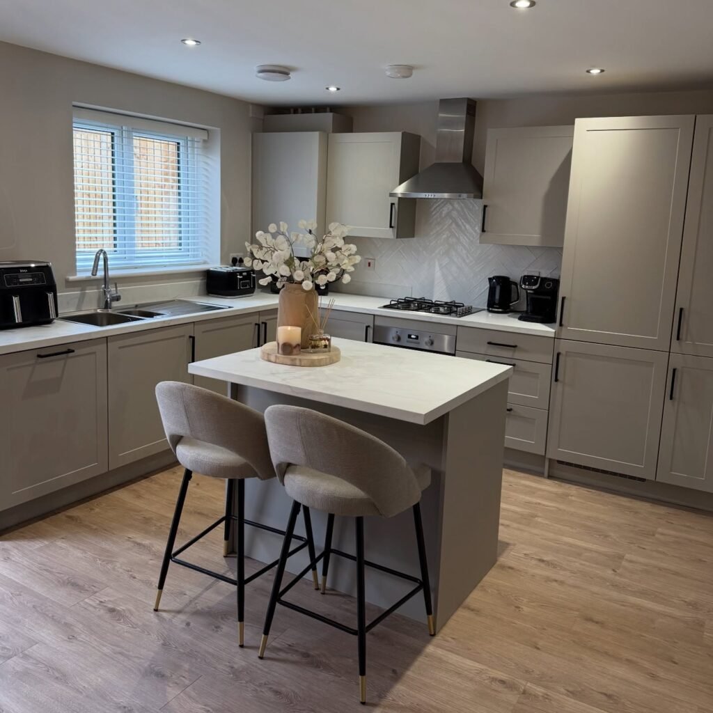Compact Gray Island Seating