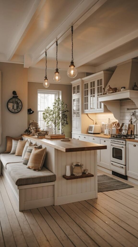 Cozy Island With Bench Seating