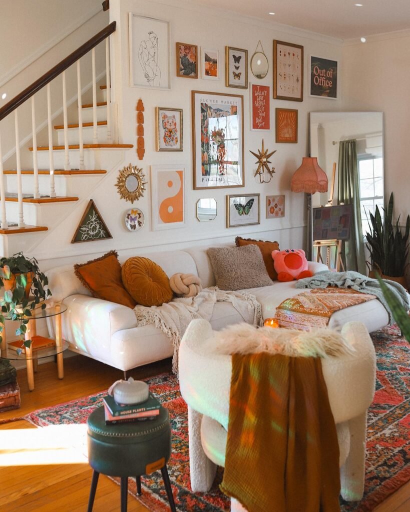 Eclectic Living Room Wall