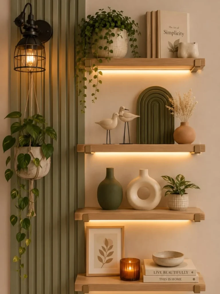 Lit Wooden Display Shelves