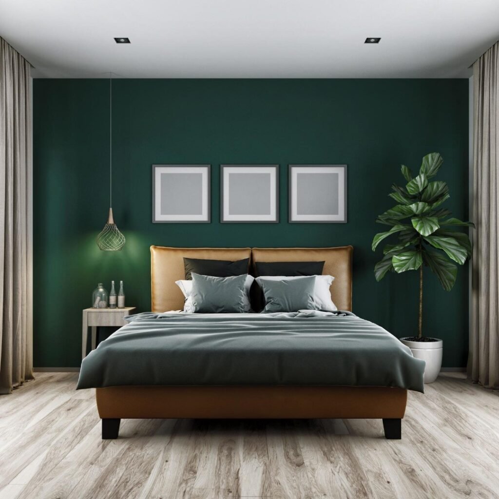 Minimal Deep Green Wall