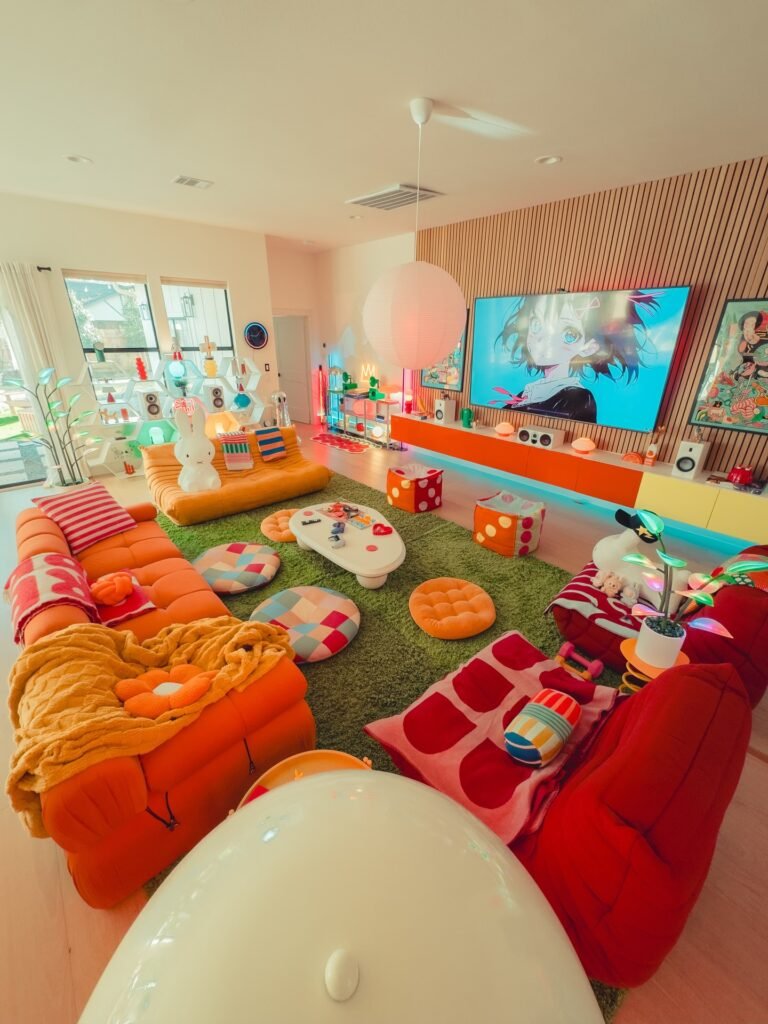 Modern Colorful Media Room