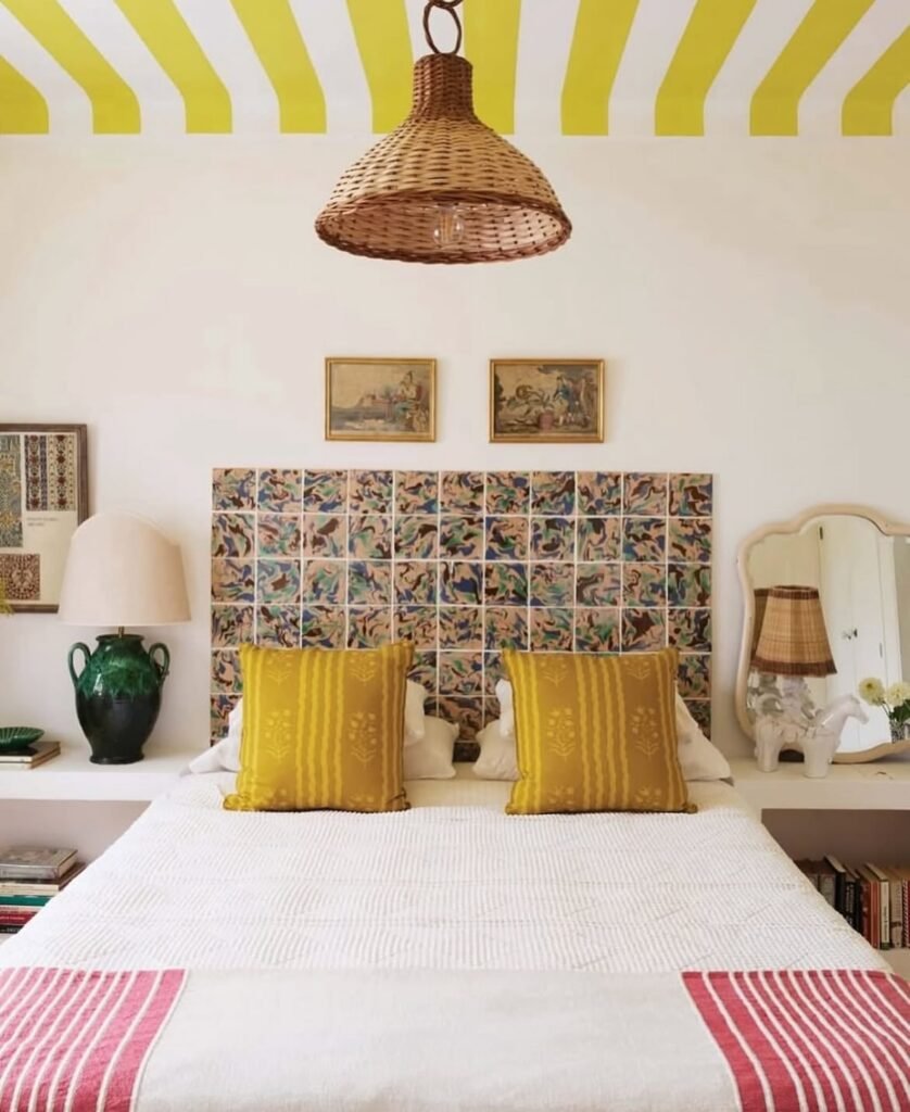 Patterned Bedroom Headboard