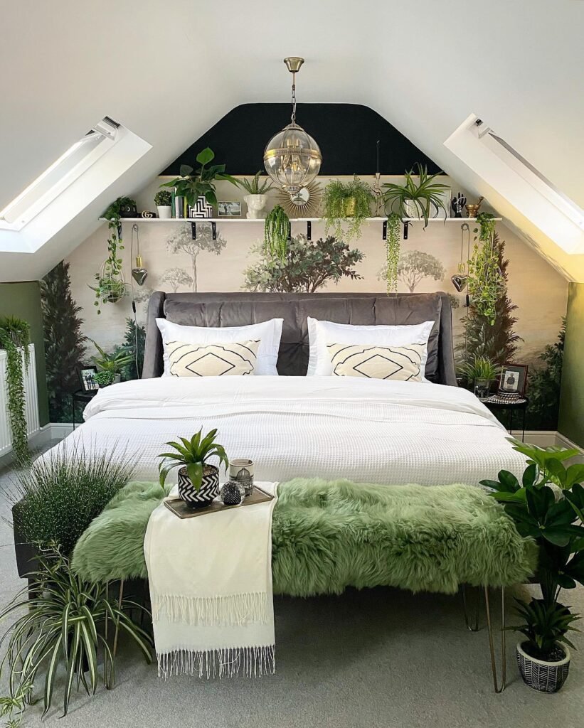 Muted Green Cocoon Bedroom