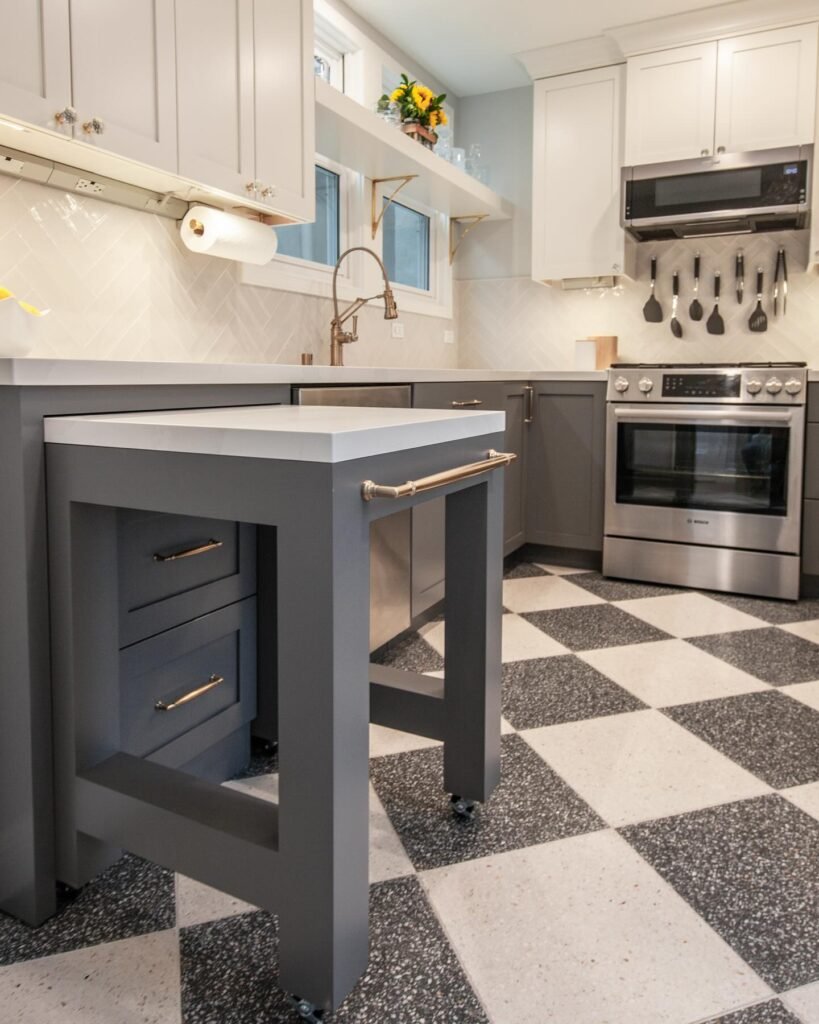 Slim Rolling Kitchen Island