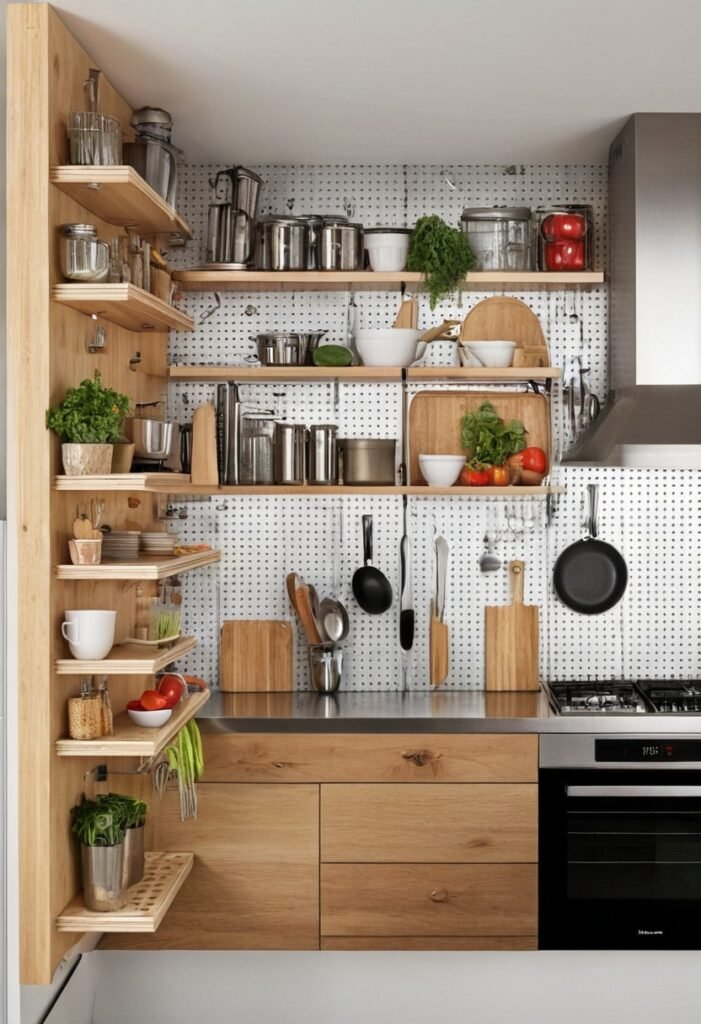 Wall Shelves With Peg Storage