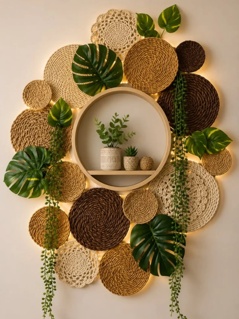 Woven Mirror Wall Feature