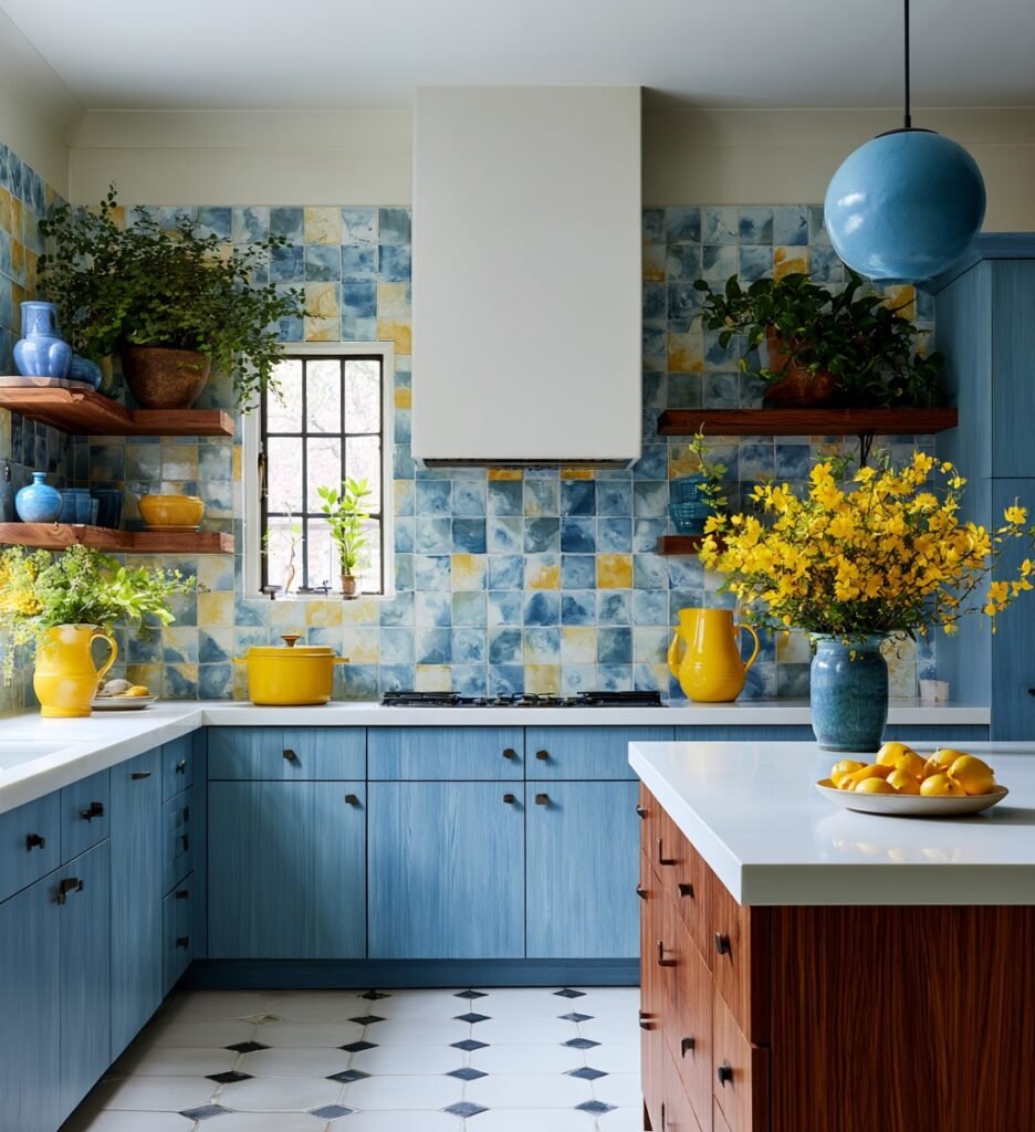 Blue With Yellow Accents