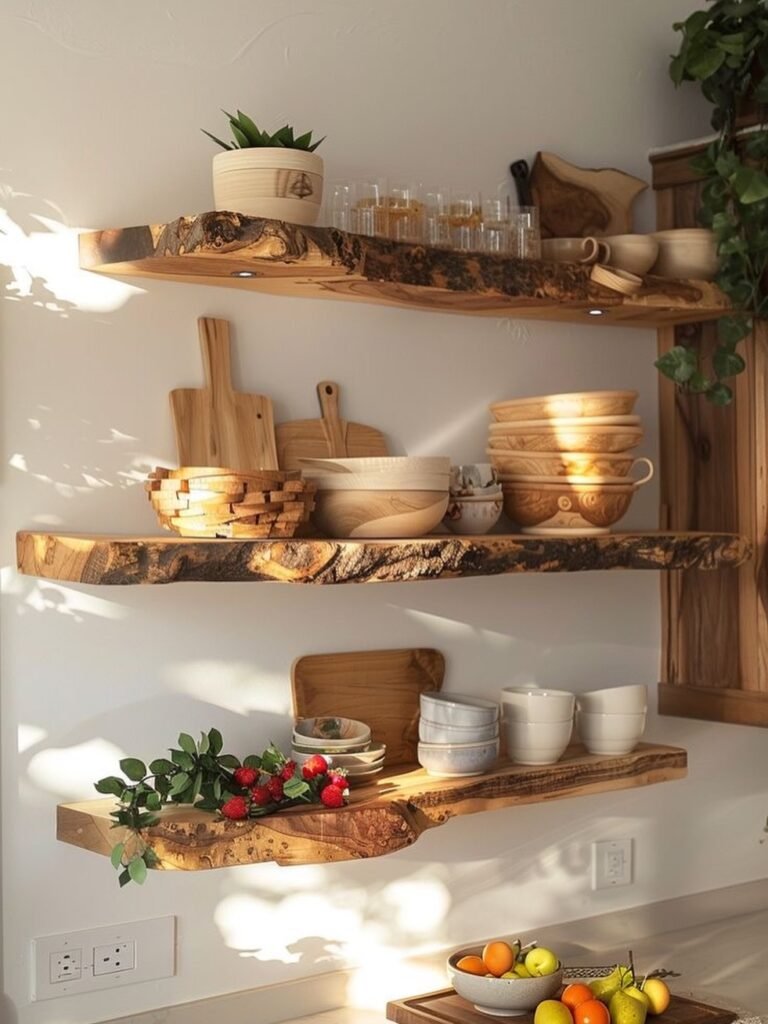 Choose Live-Edge Wood Shelves