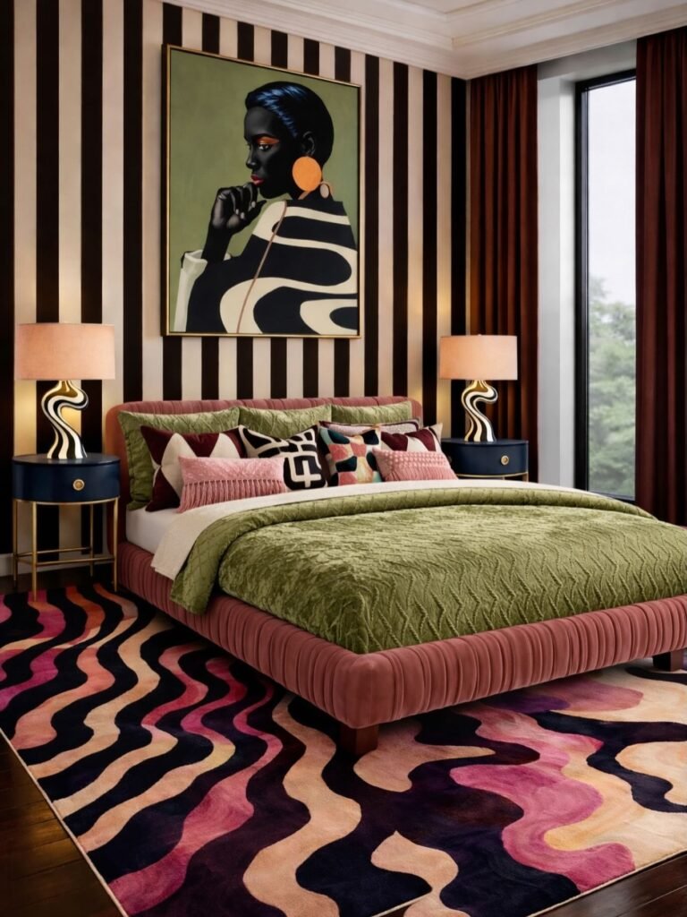 Combine Stripes and Jewel Tones