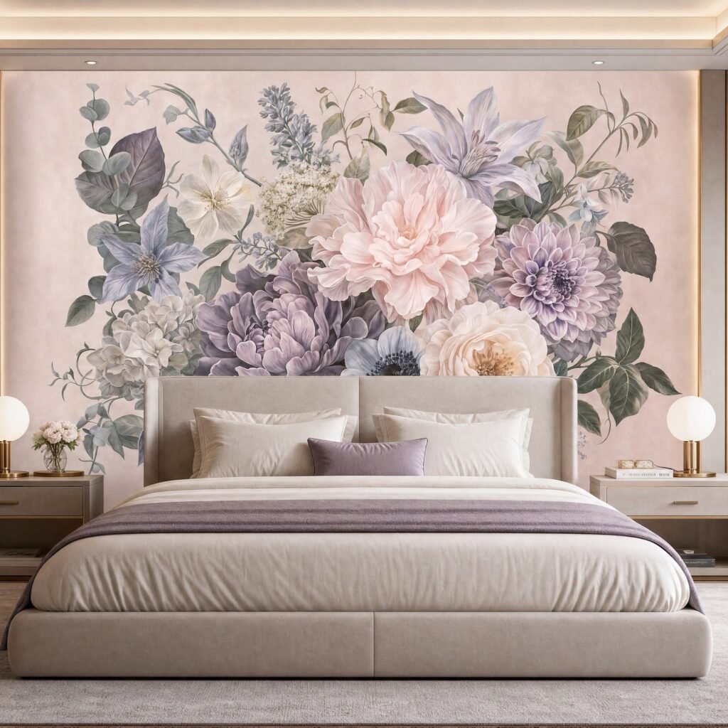 Framed Pastel Flower Mural