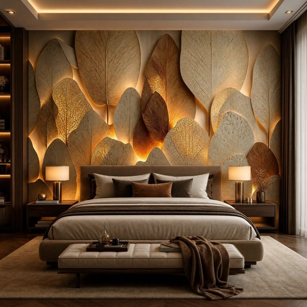 Layered Leaf Statement Wall