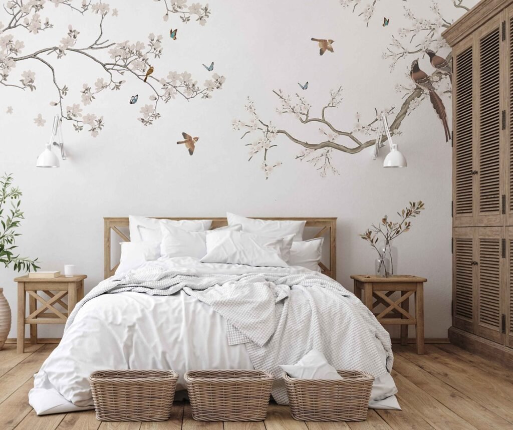 Minimal Blossom Branch Mural