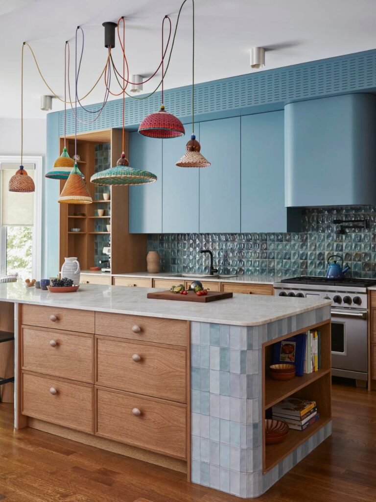 Soft Blue and Wood