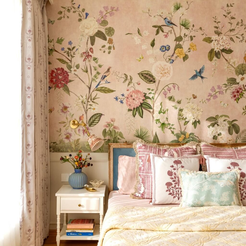 Soft Chinoiserie Bedroom Wall