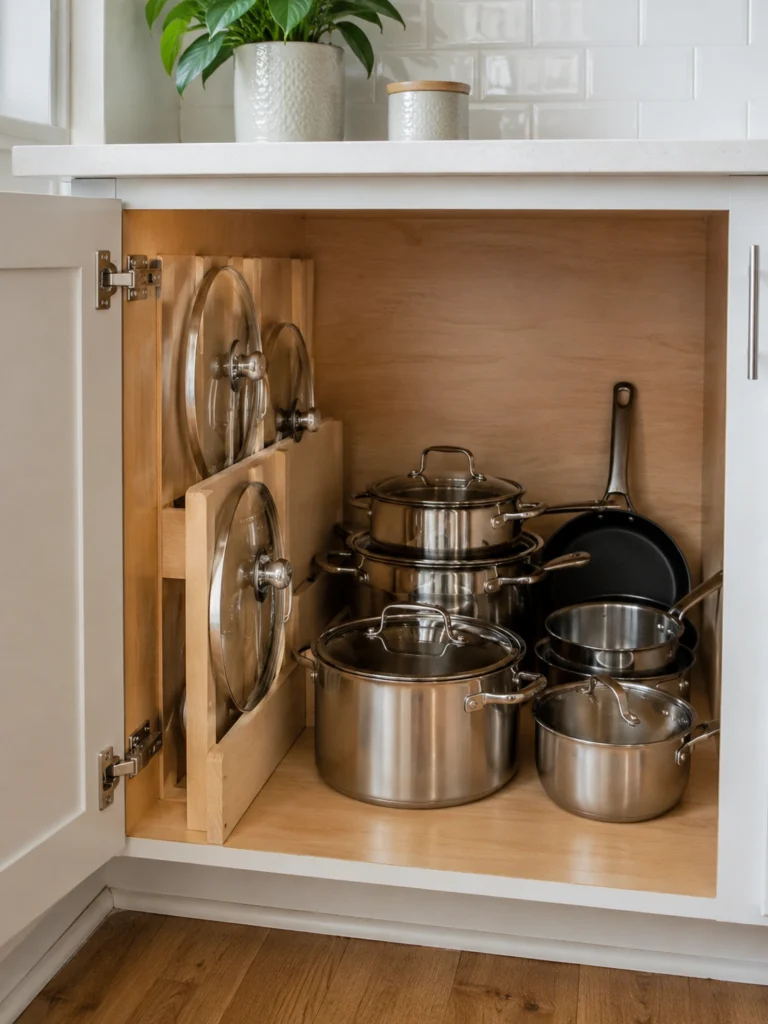 Store Pot Lids Along the Side