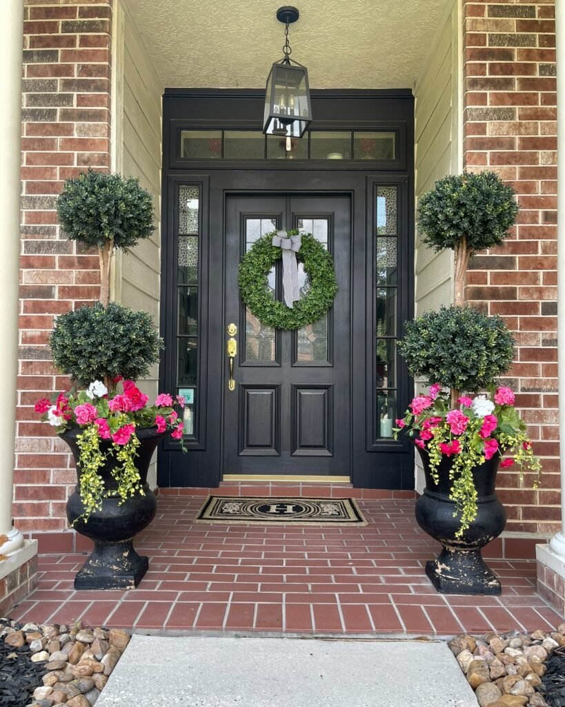 Symmetrical Floral Urns