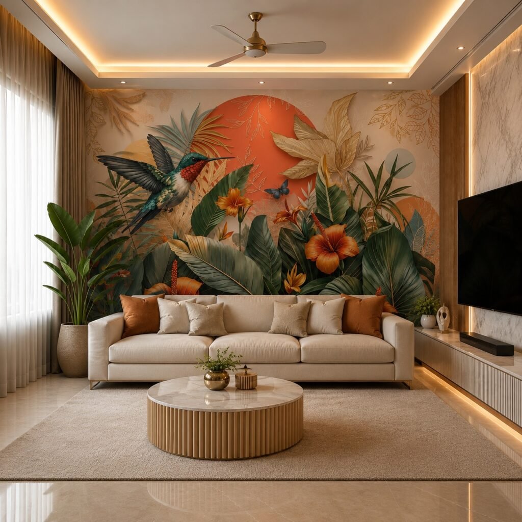 Tropical Hummingbird Living Room