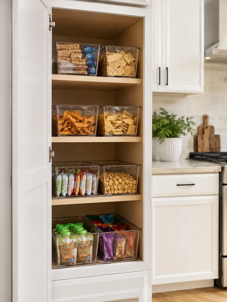 Use Clear Bins for Snack Groups