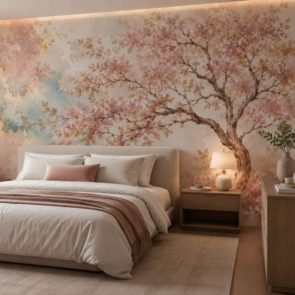Watercolor Blossom Tree Wall