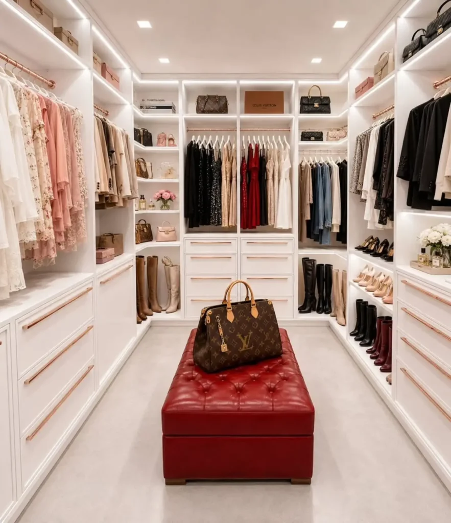 White Closet With Color