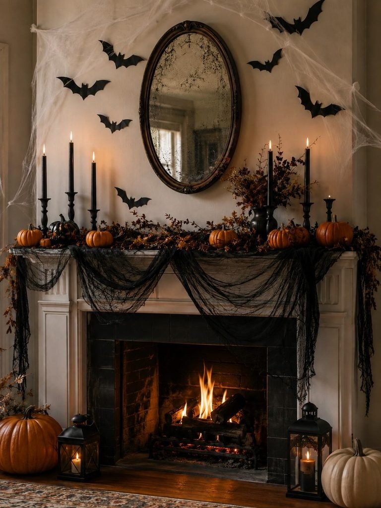 Draped Black Cheesecloth