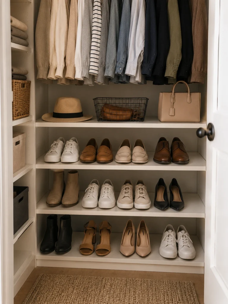 Keep Shoes in One Visible Row