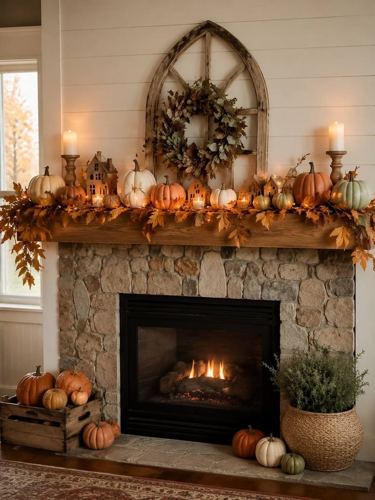Lit Village Mantel