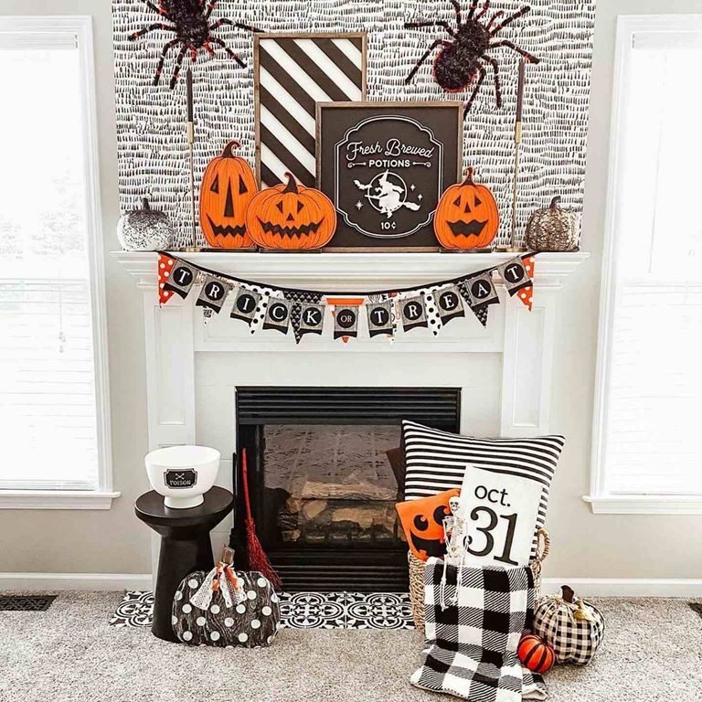 34 Halloween Mantel Decor Ideas to Make Your Fireplace the Focal Point
