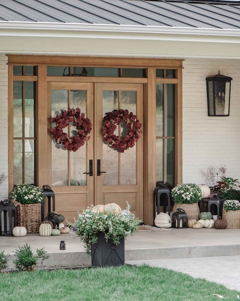 Twin Burgundy Wreaths